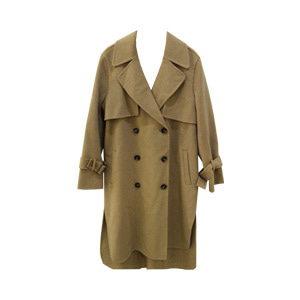 bur trench style flip lana wool coat